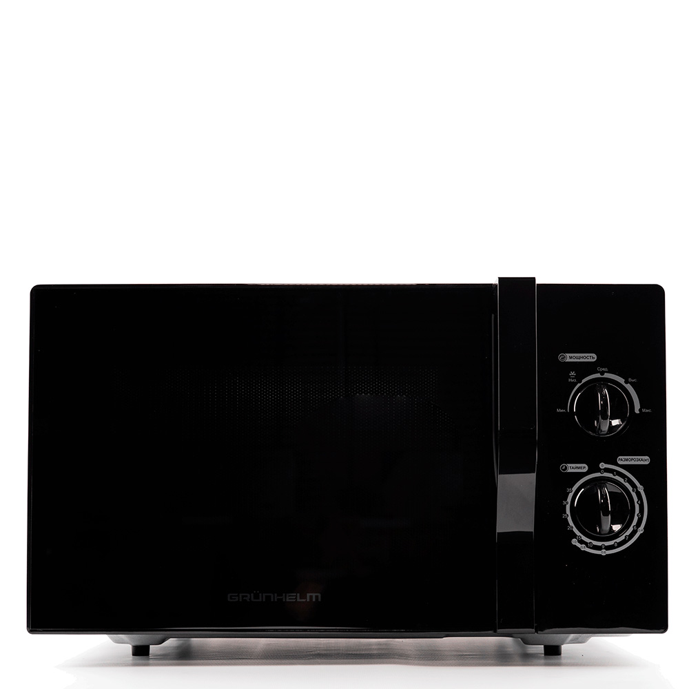 Мікрохвильова піч - 23MX723-B (чорна) 23л, 800 Вт, мех. (GRUNHELM)